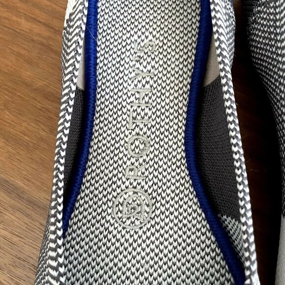 Rothy’s The Flat Round Cap Toe Plaid Black White Colorblock Retired Pattern - Picture 6 of 9